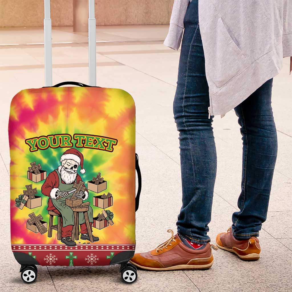 Personalized Lithuania Christmas Luggage Cover Skeleton Cross Tie-Dye Vintage LT19