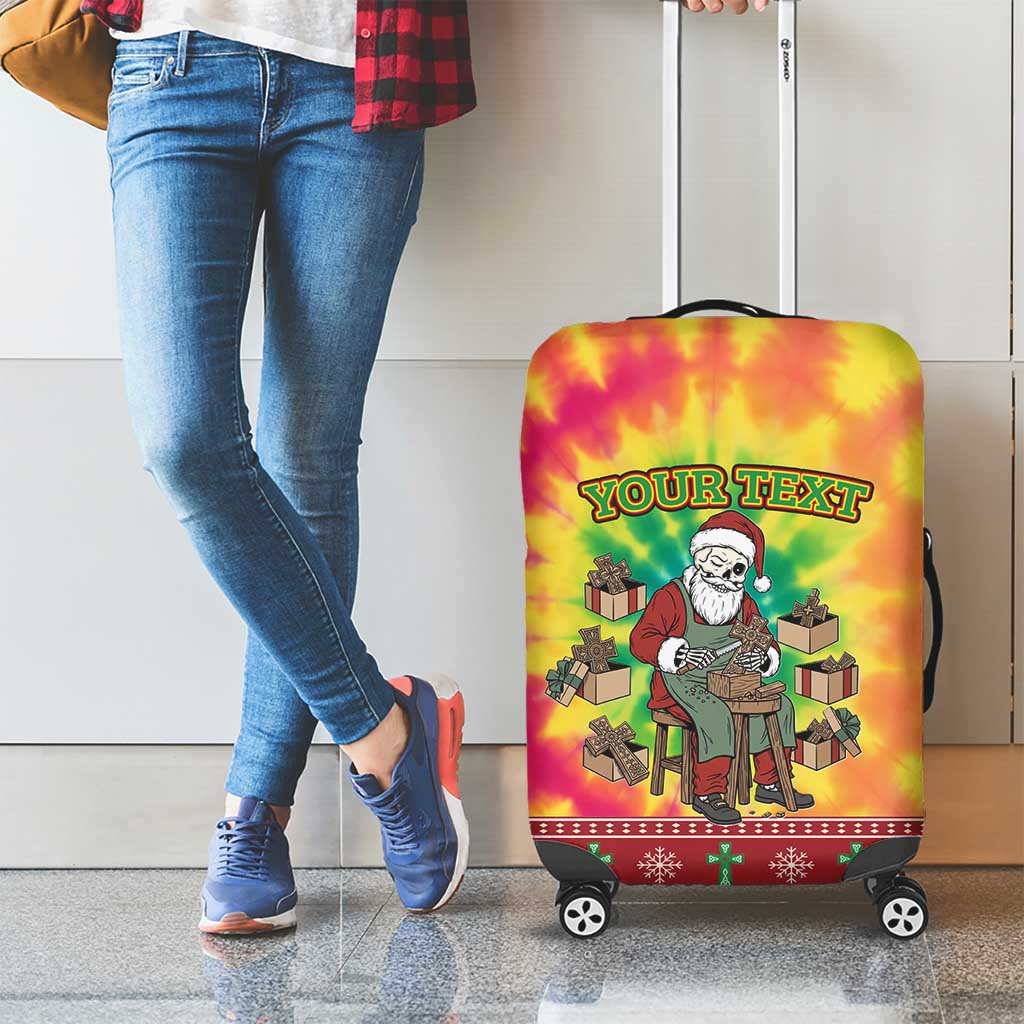 Personalized Lithuania Christmas Luggage Cover Skeleton Cross Tie-Dye Vintage LT19