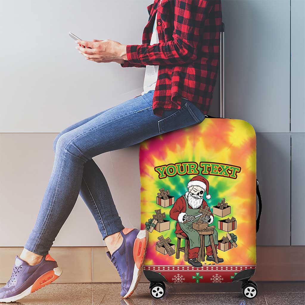 Personalized Lithuania Christmas Luggage Cover Skeleton Cross Tie-Dye Vintage LT19