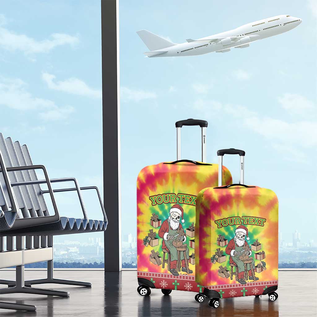 Personalized Lithuania Christmas Luggage Cover Skeleton Cross Tie-Dye Vintage LT19