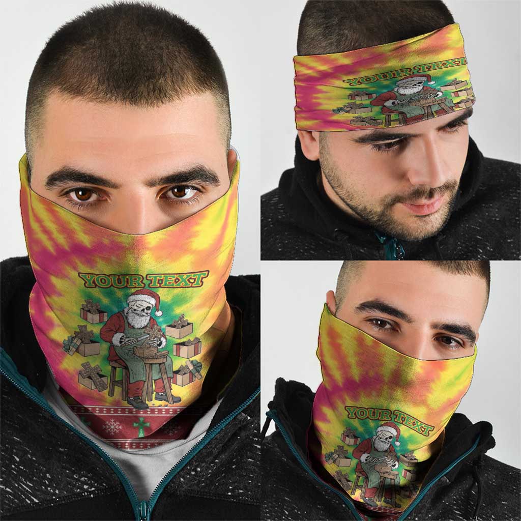 Personalized Lithuania Christmas Neck Gaiter Skeleton Cross Tie-Dye Vintage LT19
