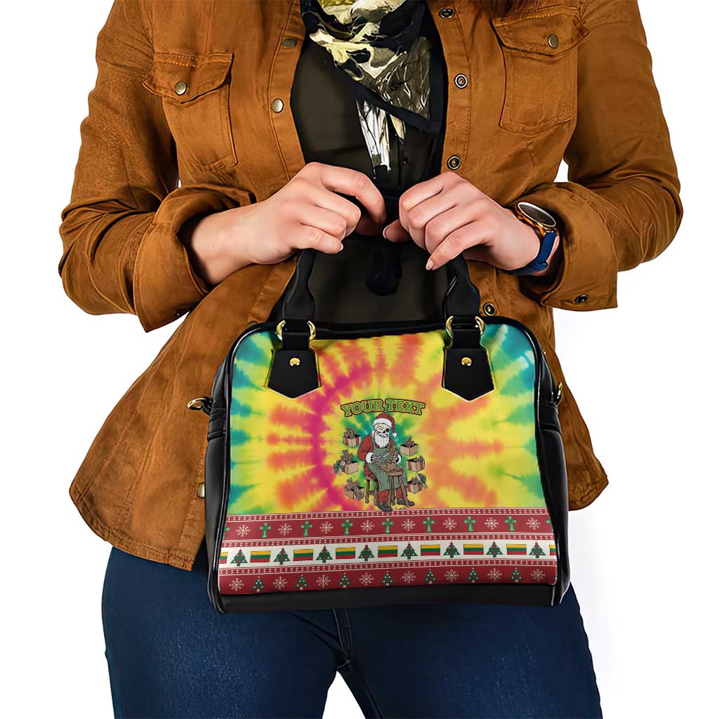 Personalized Lithuania Christmas Shoulder Handbag Skeleton Cross Tie-Dye Vintage LT19