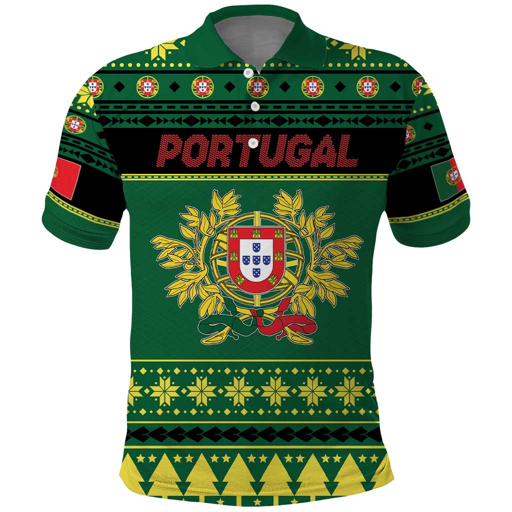 Personalized Portugal Christmas Polo Shirt Emblem With Flag Style LT19
