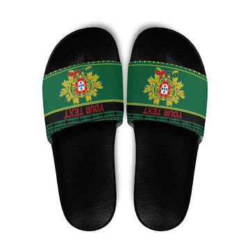 Personalized Portugal Christmas Slide Sandals Emblem With Flag Style LT19
