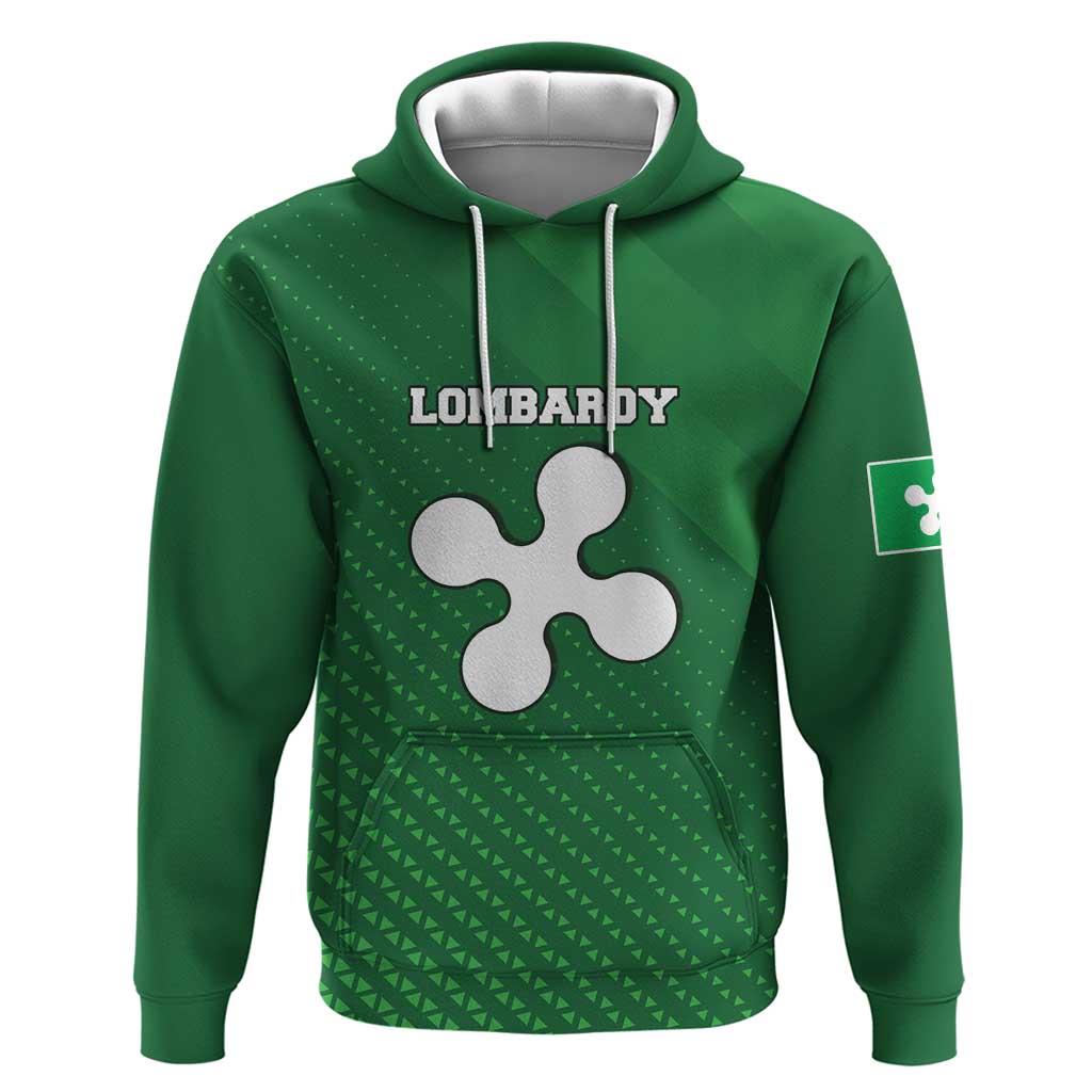 Italy Lombardy Hoodie Map With Flag Style LT19