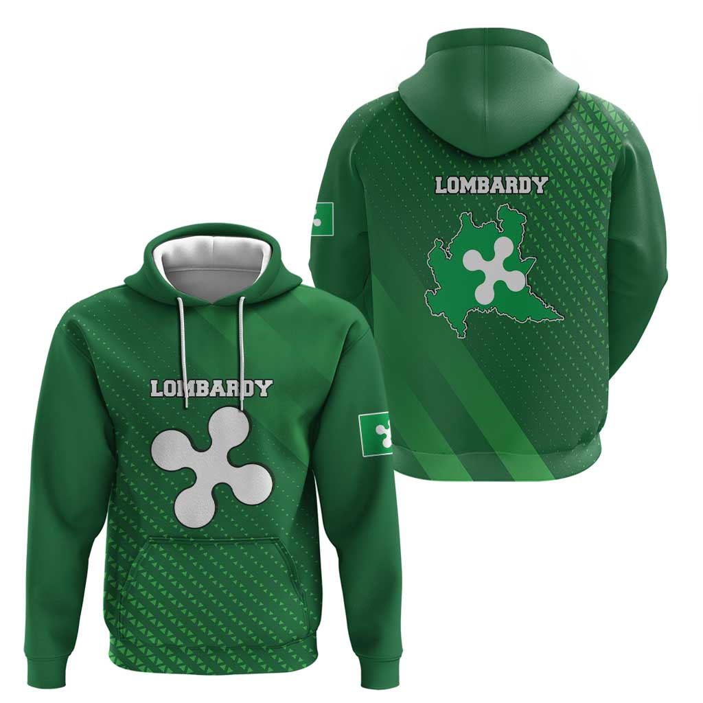 Italy Lombardy Hoodie Map With Flag Style LT19
