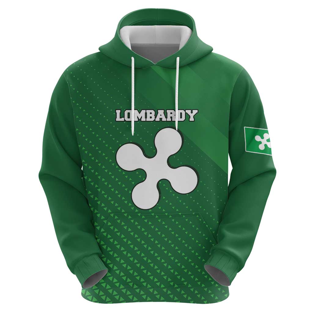 Italy Lombardy Hoodie Map With Flag Style LT19