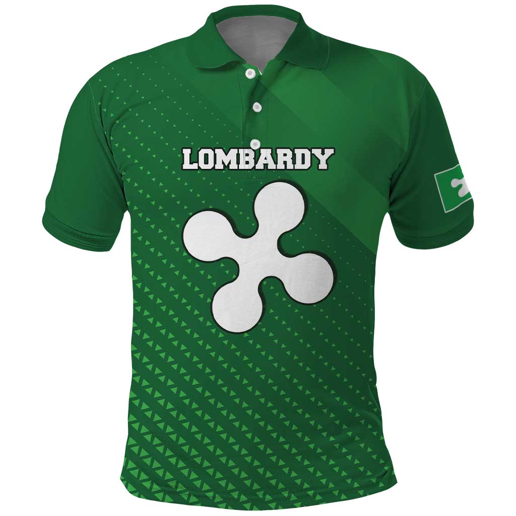 Italy Lombardy Polo Shirt Map With Flag Style LT19