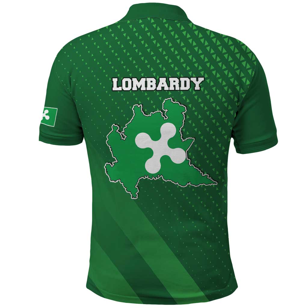 Italy Lombardy Polo Shirt Map With Flag Style LT19