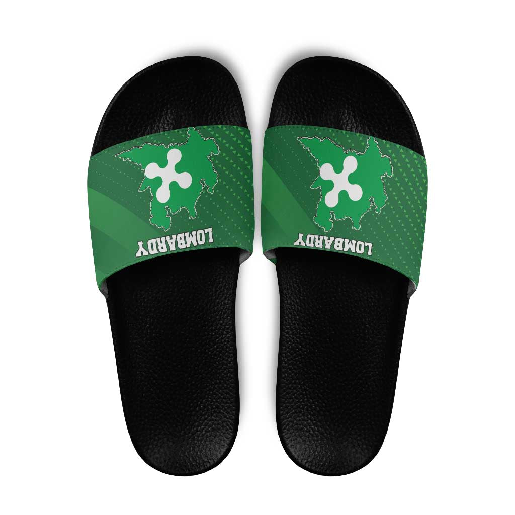 Italy Lombardy Slide Sandals Map With Flag Style LT19