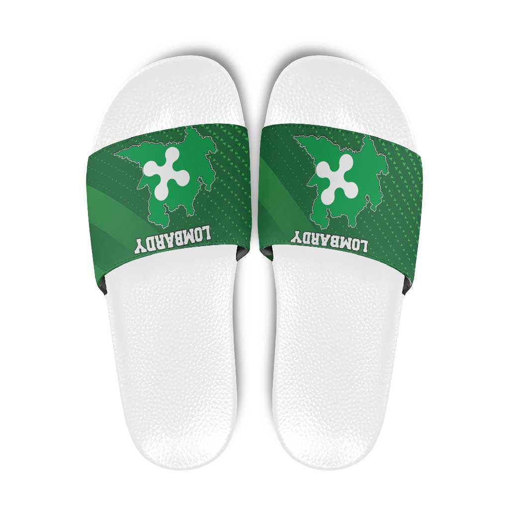 Italy Lombardy Slide Sandals Map With Flag Style LT19