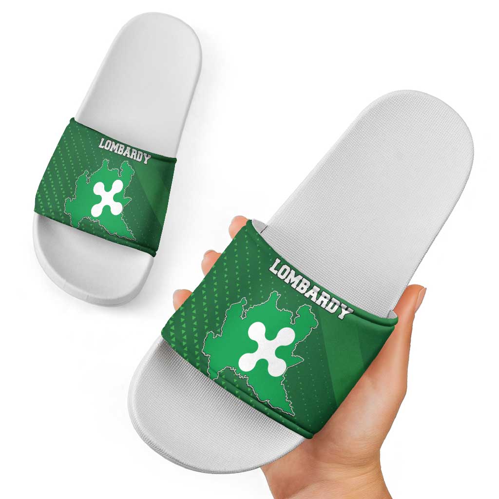 Italy Lombardy Slide Sandals Map With Flag Style LT19
