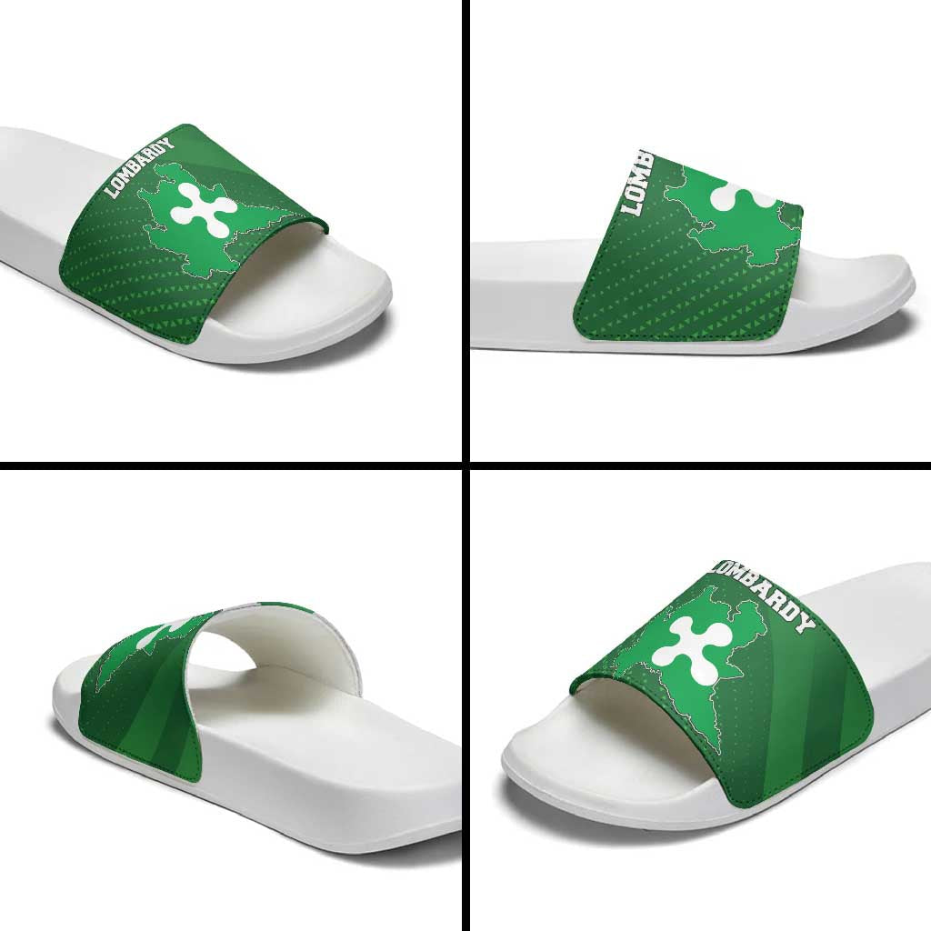 Italy Lombardy Slide Sandals Map With Flag Style LT19