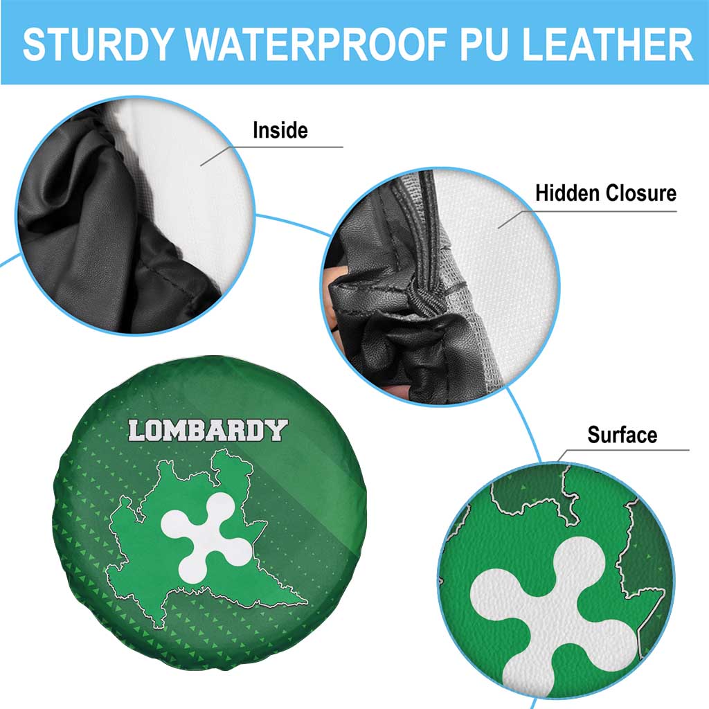 Italy Lombardy Spare Tire Cover Map With Flag Style LT19