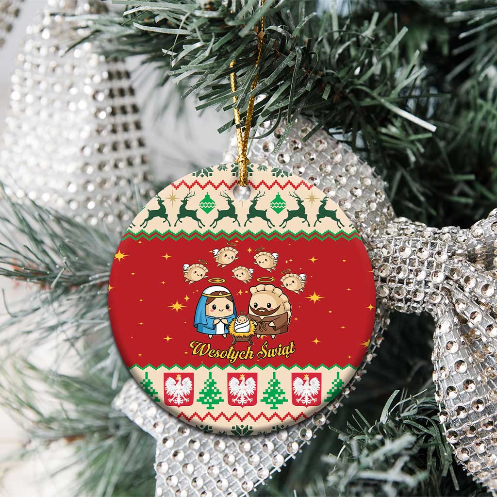 Poland Christmas Ceramic Ornament Polish Pierogi Mascot Nativity Scene LT19