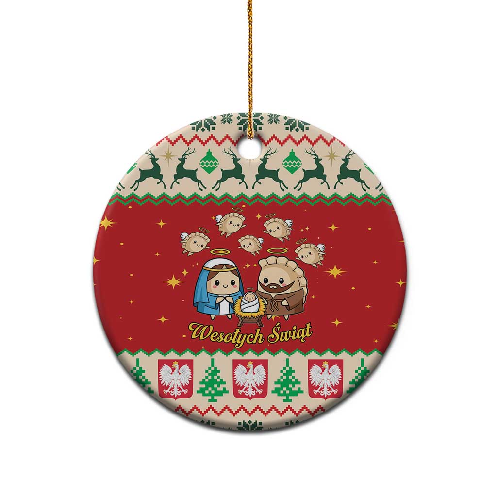 Poland Christmas Ceramic Ornament Polish Pierogi Mascot Nativity Scene LT19