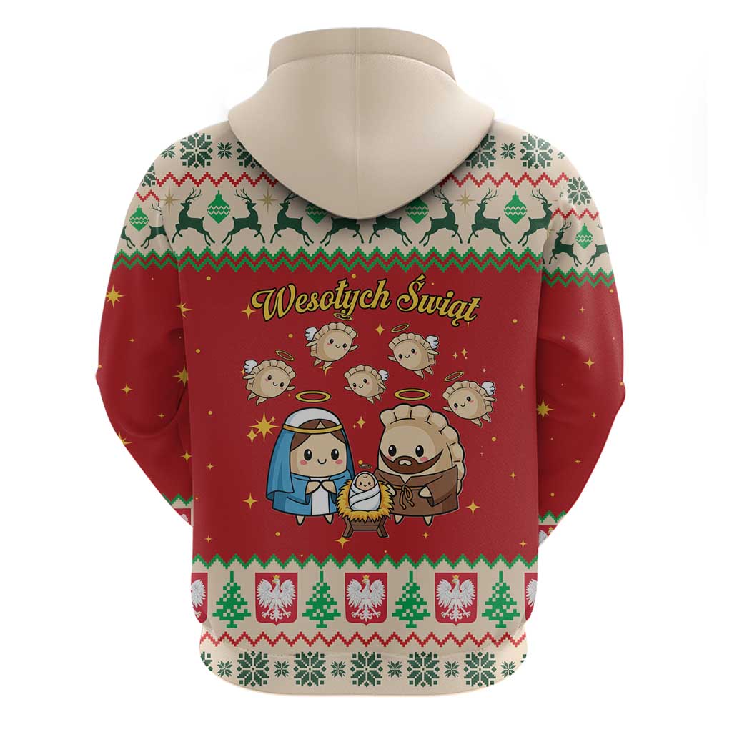 Poland Christmas Hoodie Polish Pierogi Mascot Nativity Scene LT19