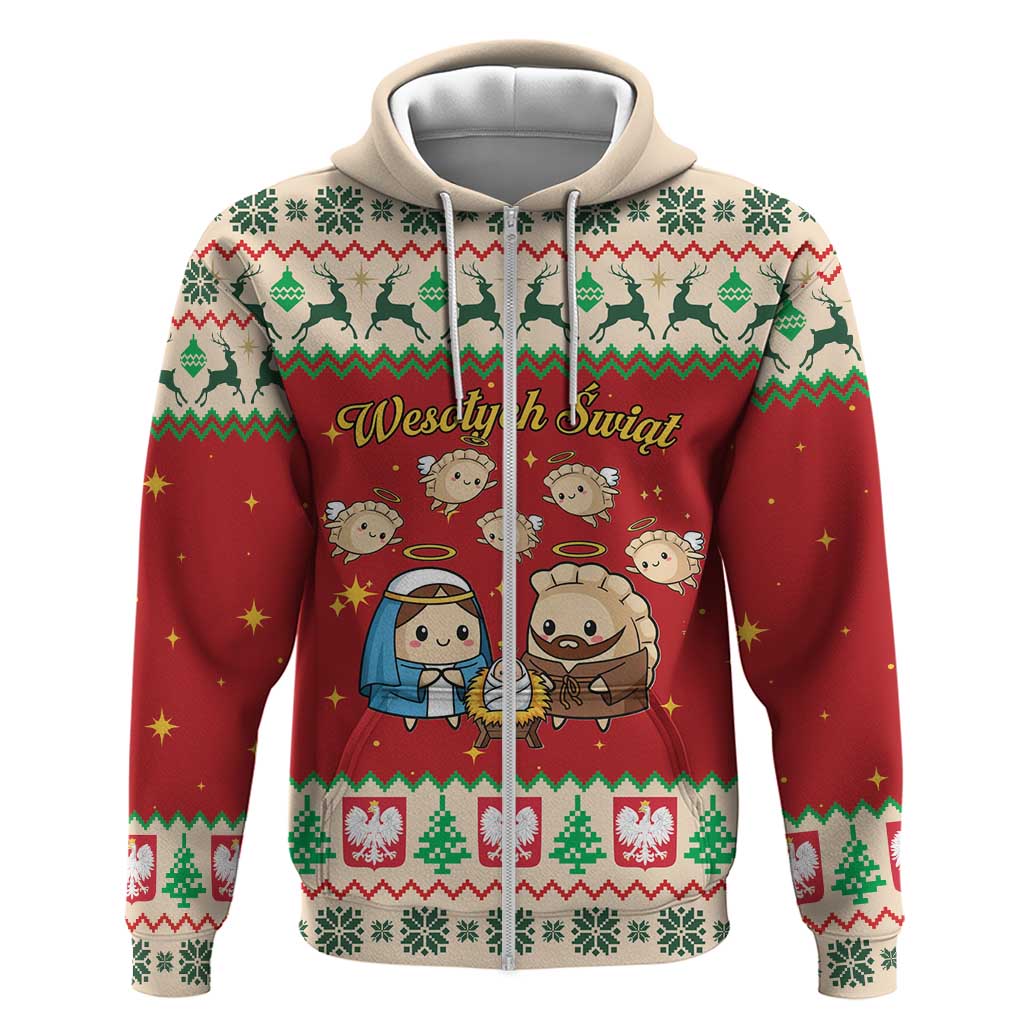 Poland Christmas Hoodie Polish Pierogi Mascot Nativity Scene LT19