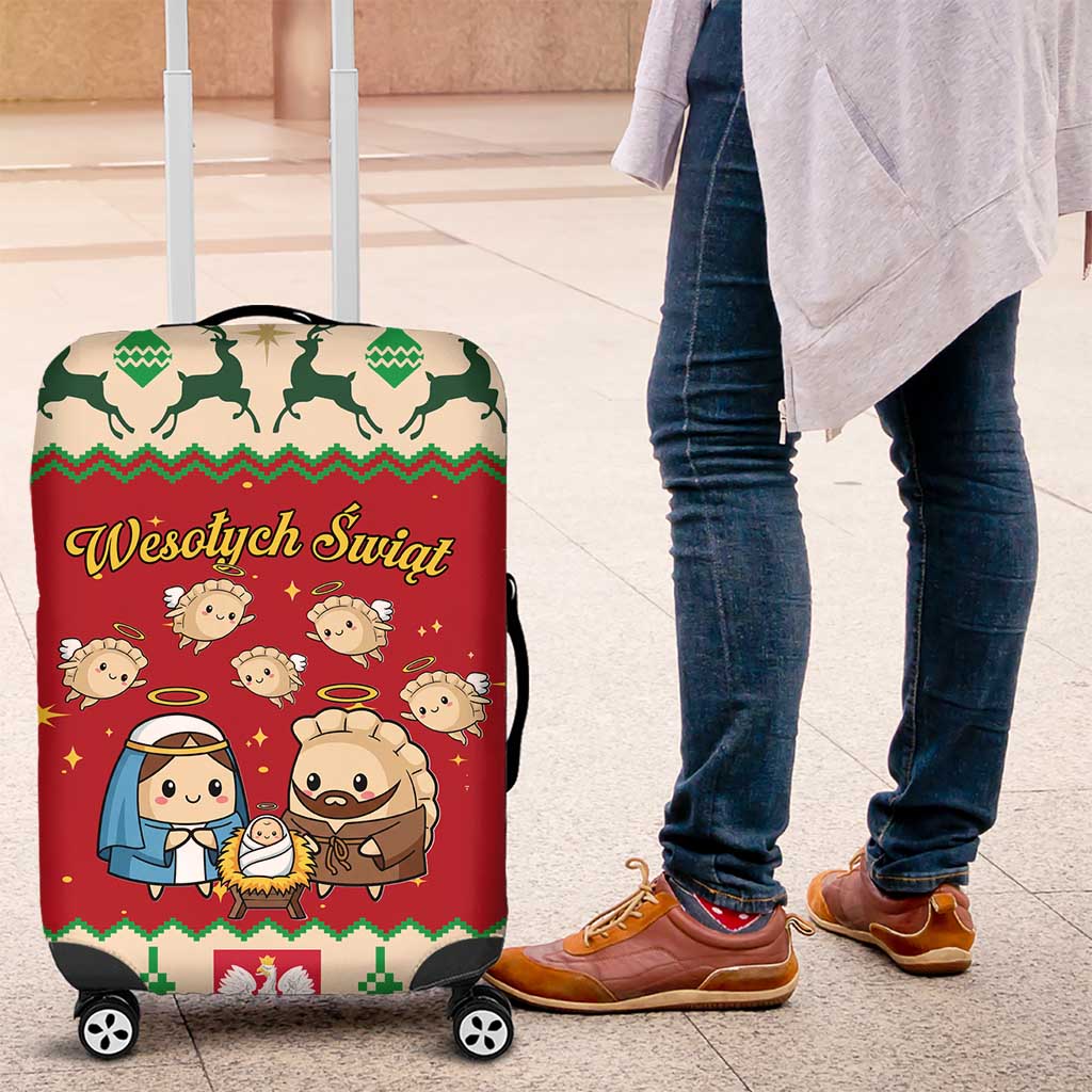 Poland Christmas Luggage Cover Polish Pierogi Mascot Nativity Scene LT19