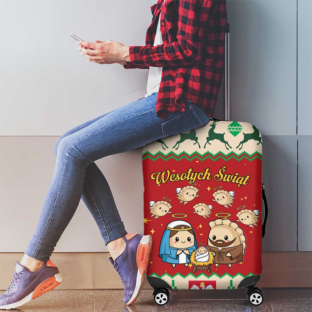 Poland Christmas Luggage Cover Polish Pierogi Mascot Nativity Scene LT19