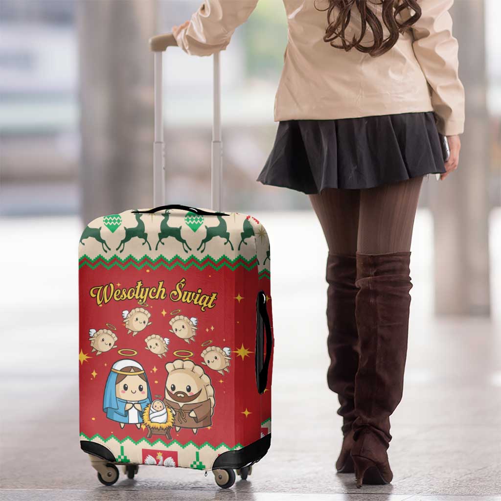 Poland Christmas Luggage Cover Polish Pierogi Mascot Nativity Scene LT19