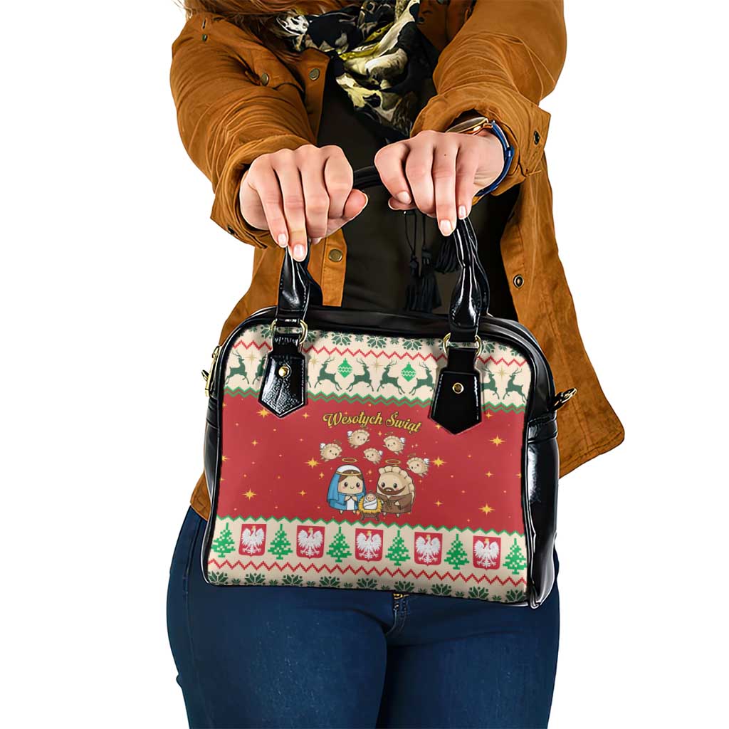 Poland Christmas Shoulder Handbag Polish Pierogi Mascot Nativity Scene LT19