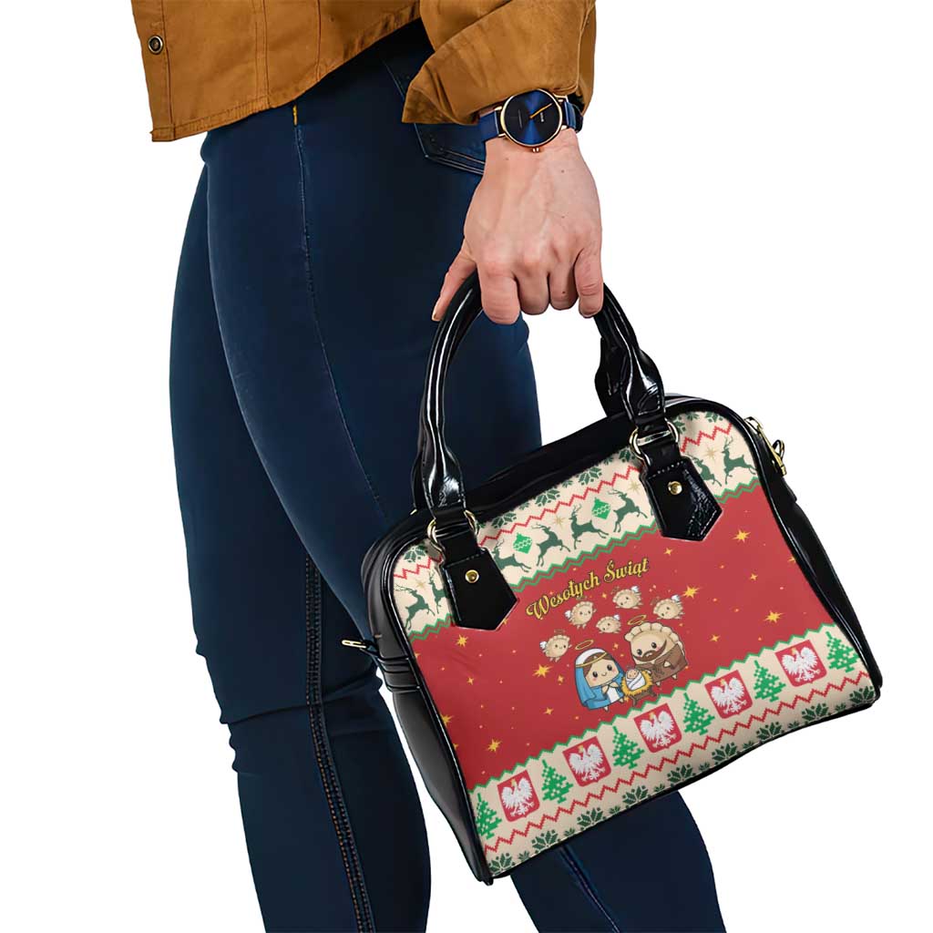 Poland Christmas Shoulder Handbag Polish Pierogi Mascot Nativity Scene LT19