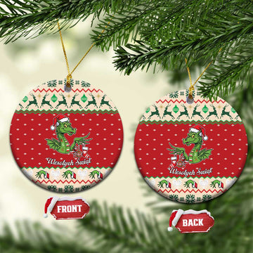 Poland Dinosaur Christmas Ceramic Ornament Polish Smok Wawelski Weso?ych Swiat LT19