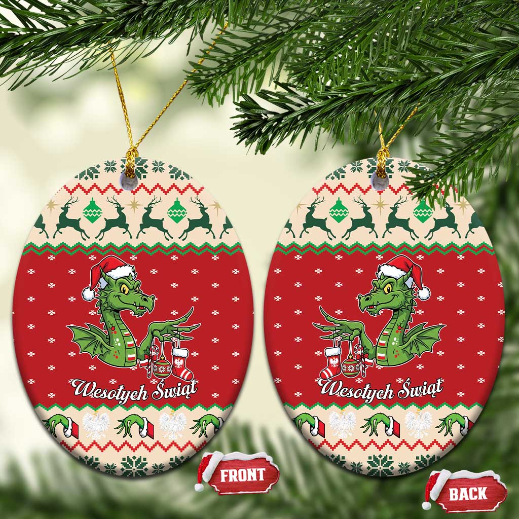 Poland Dinosaur Christmas Ceramic Ornament Polish Smok Wawelski Weso?ych Swiat LT19