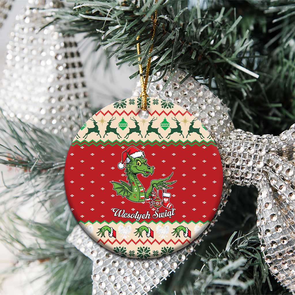 Poland Dinosaur Christmas Ceramic Ornament Polish Smok Wawelski Weso?ych Swiat LT19