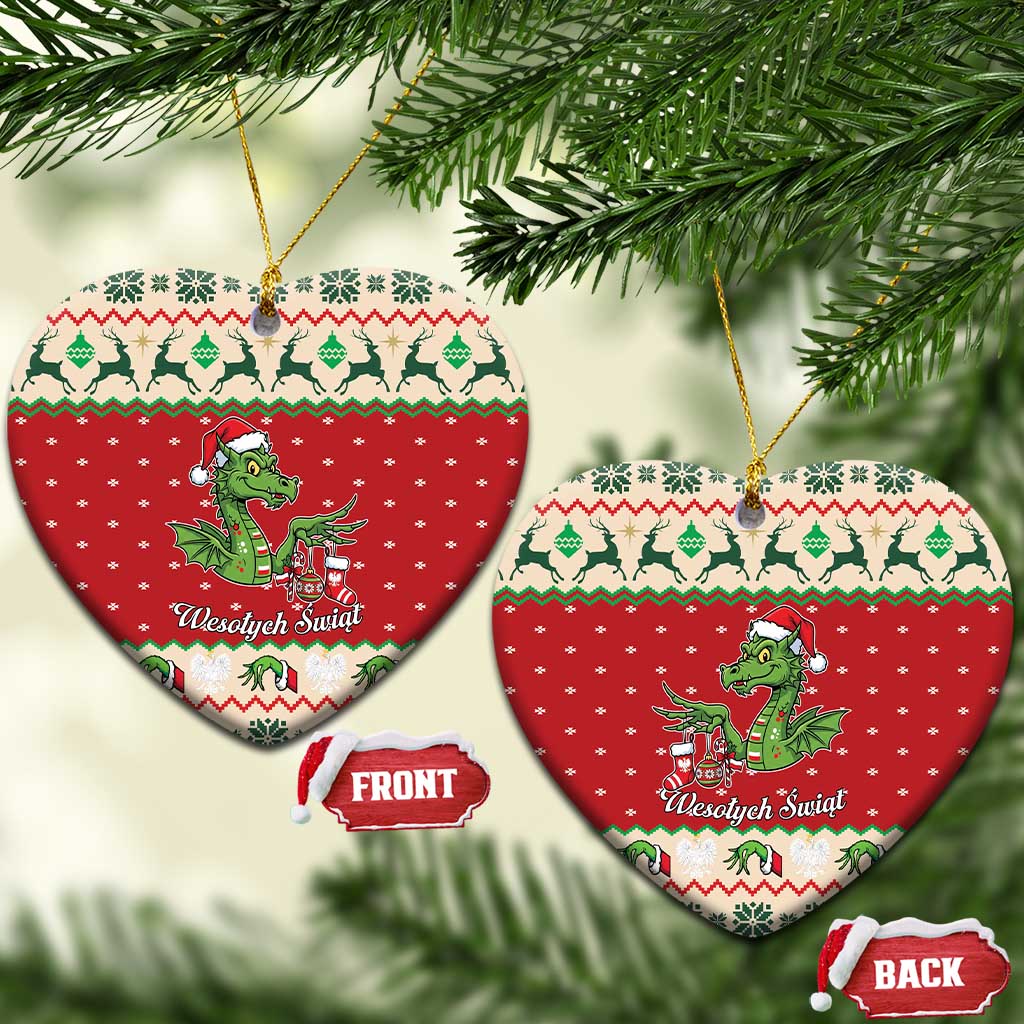 Poland Dinosaur Christmas Ceramic Ornament Polish Smok Wawelski Weso?ych Swiat LT19