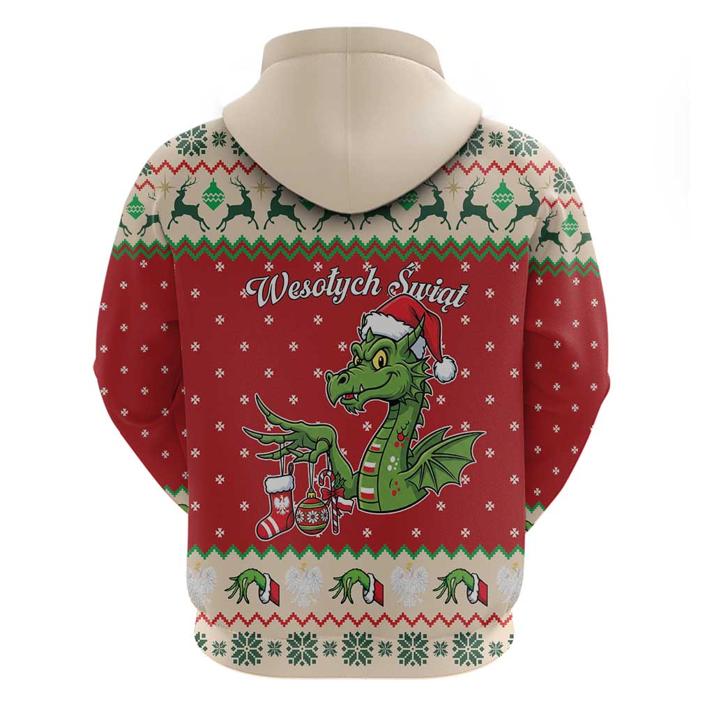 Poland Dinosaur Christmas Hoodie Polish Smok Wawelski Weso?ych Swiat LT19