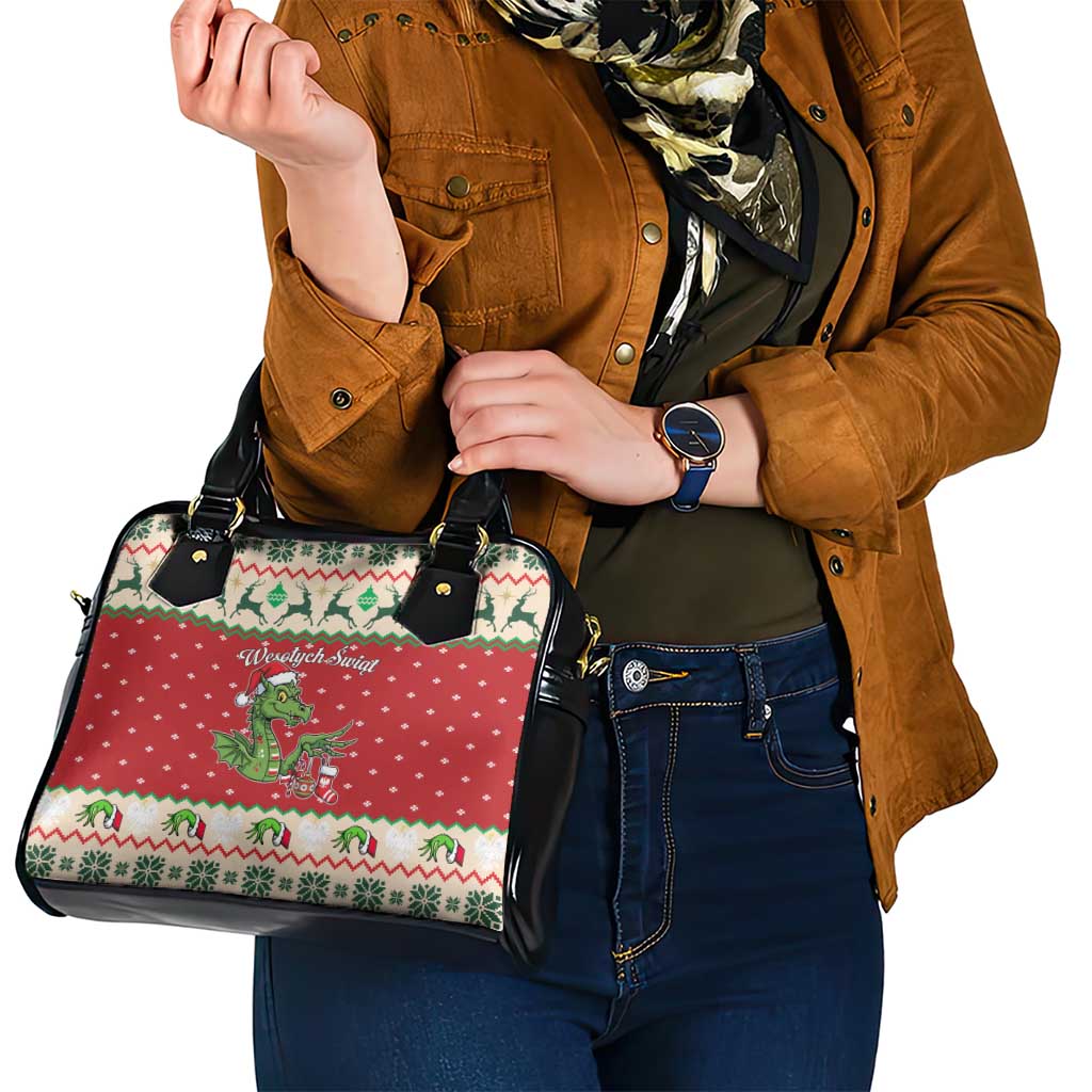 Poland Dinosaur Christmas Shoulder Handbag Polish Smok Wawelski Weso?ych Swiat LT19