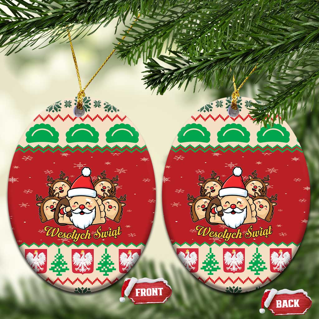 Poland Christmas Ceramic Ornament Pierogi Mascot Santa Claus Weso?ych Swiat LT19
