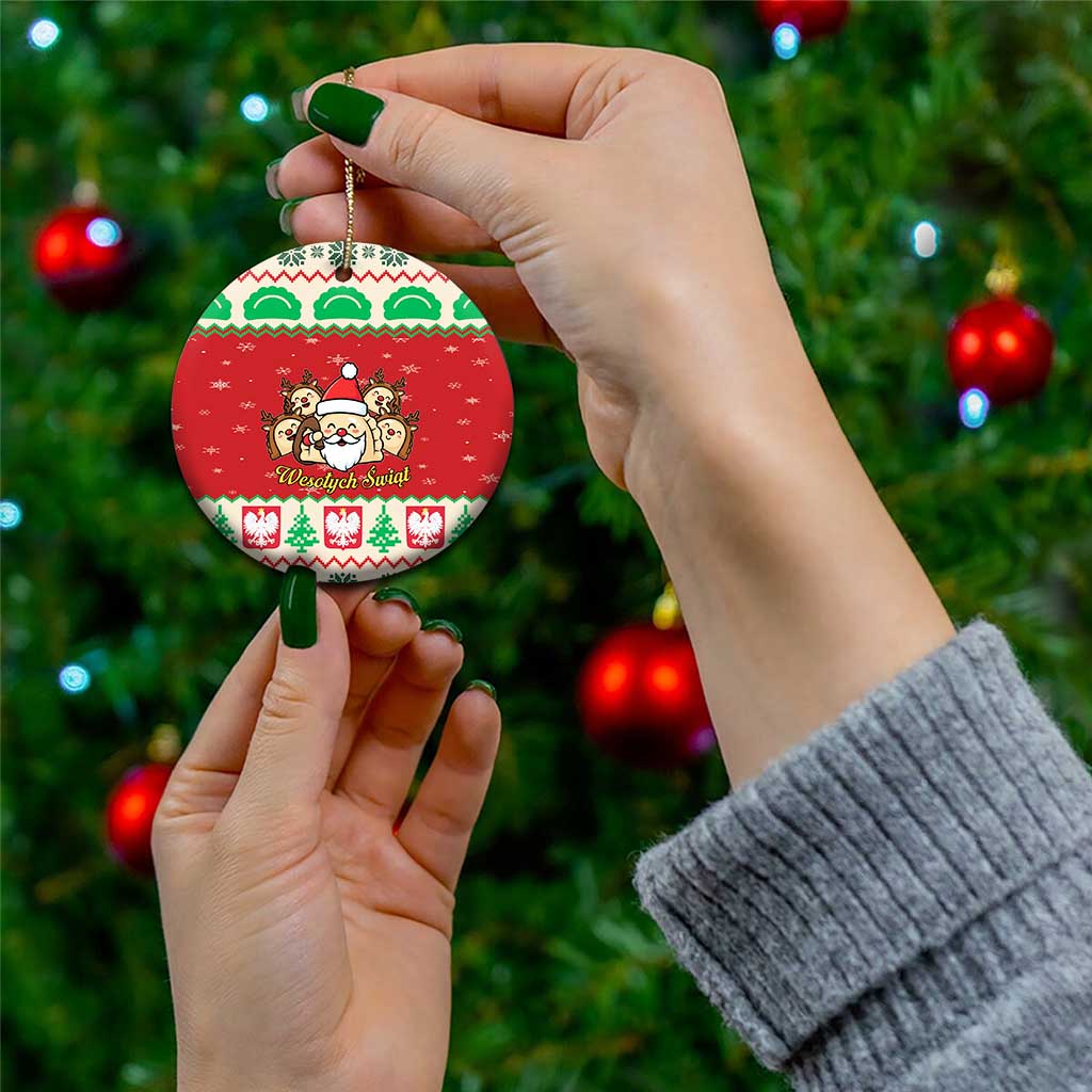Poland Christmas Ceramic Ornament Pierogi Mascot Santa Claus Weso?ych Swiat LT19