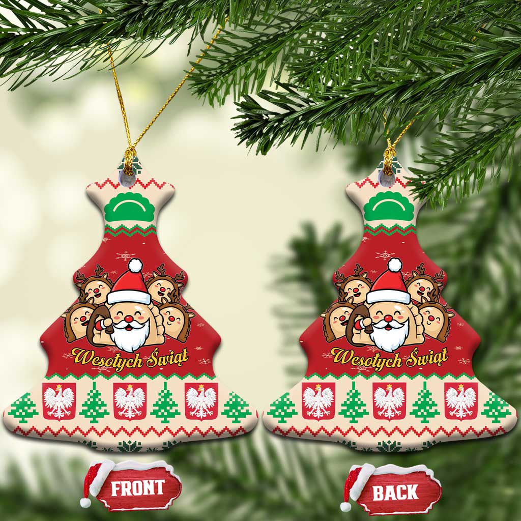 Poland Christmas Ceramic Ornament Pierogi Mascot Santa Claus Weso?ych Swiat LT19