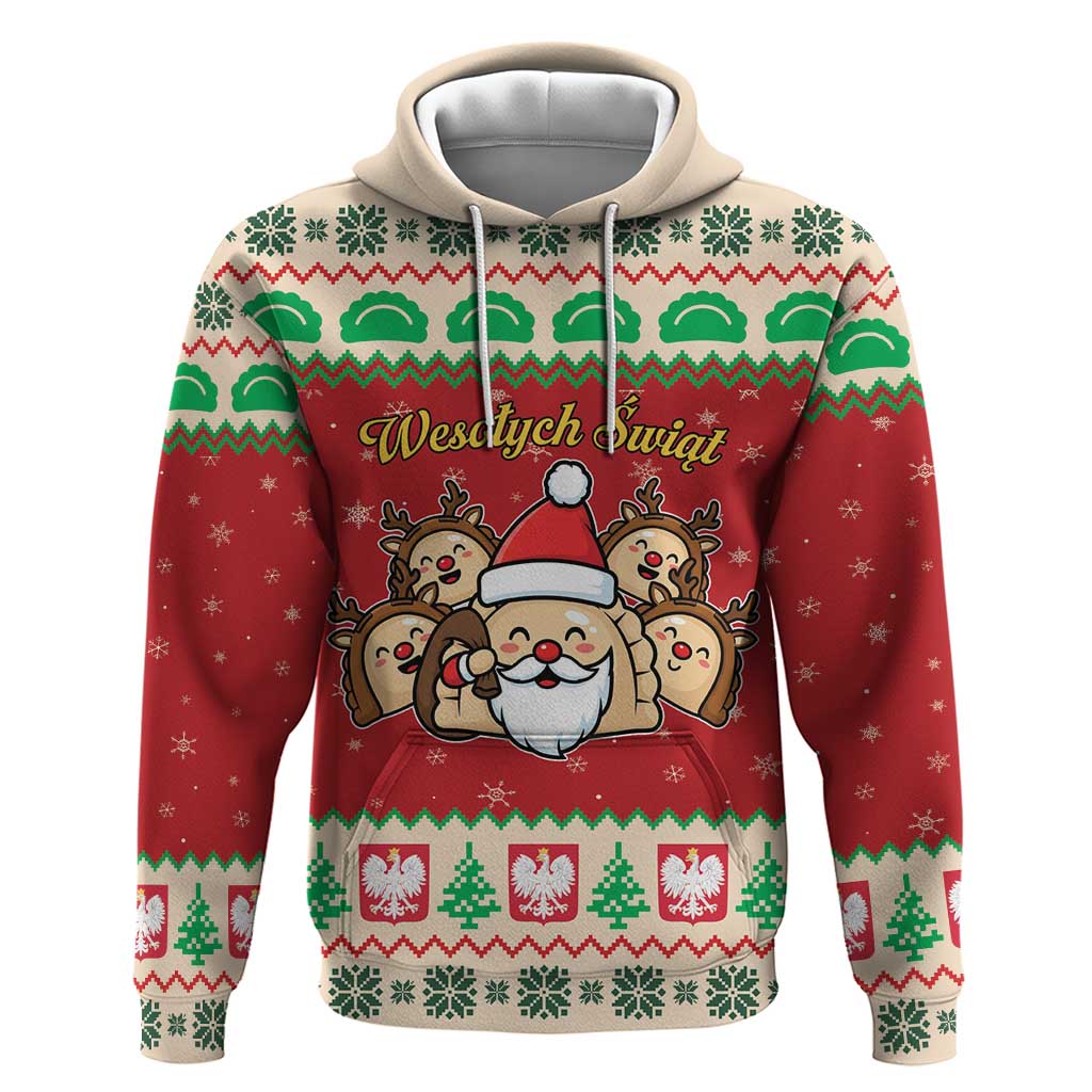 Poland Christmas Hoodie Pierogi Mascot Santa Claus Wesołych Swiat LT19