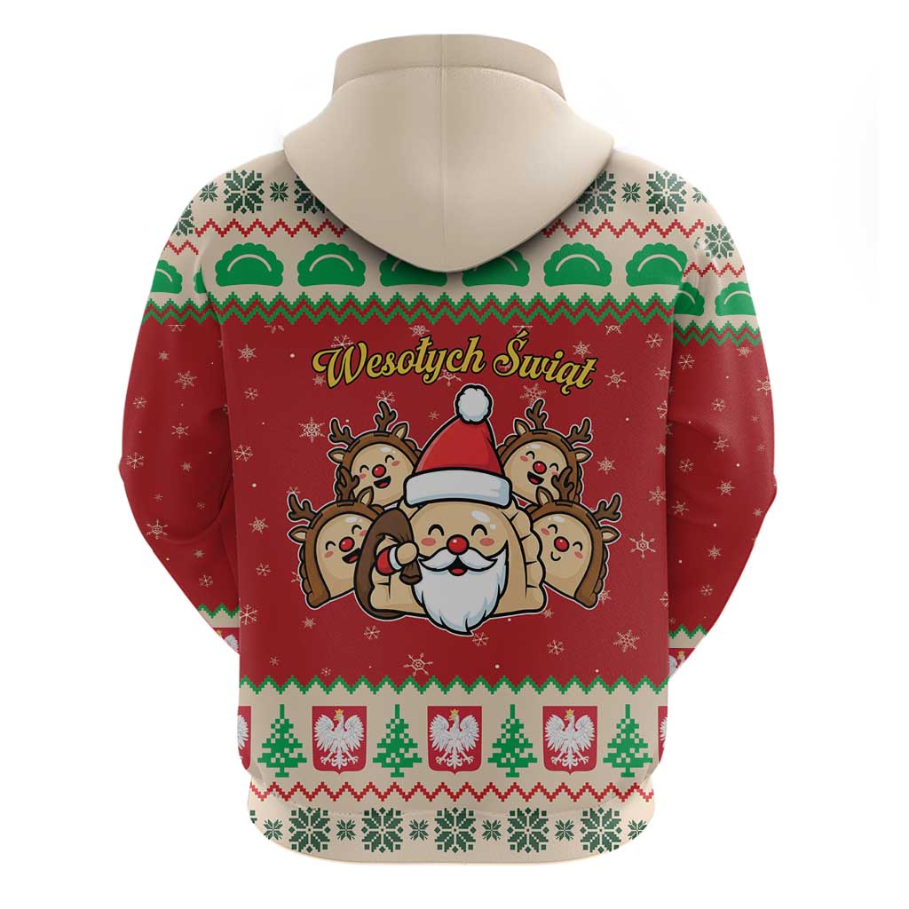 Poland Christmas Hoodie Pierogi Mascot Santa Claus Wesołych Swiat LT19