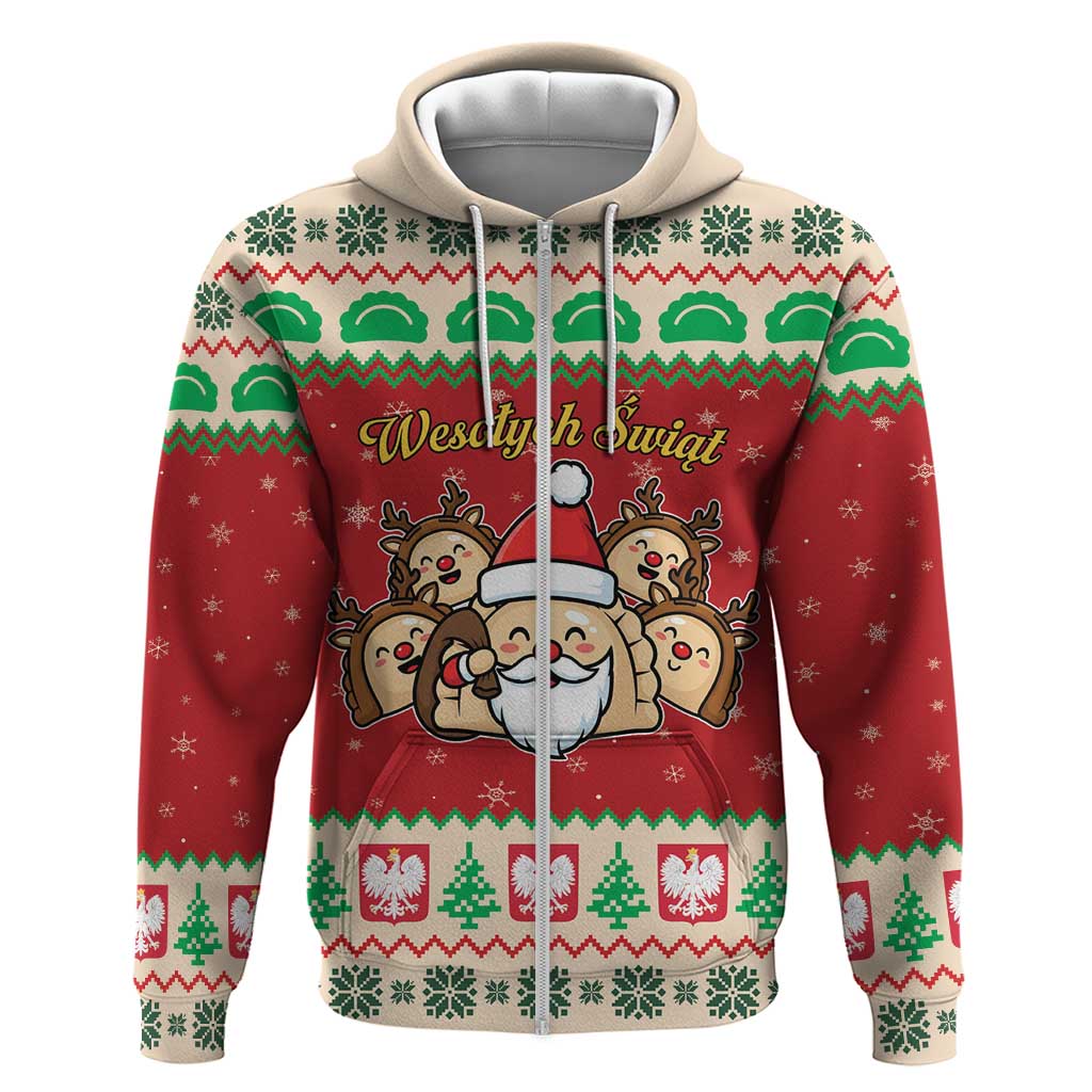 Poland Christmas Hoodie Pierogi Mascot Santa Claus Wesołych Swiat LT19