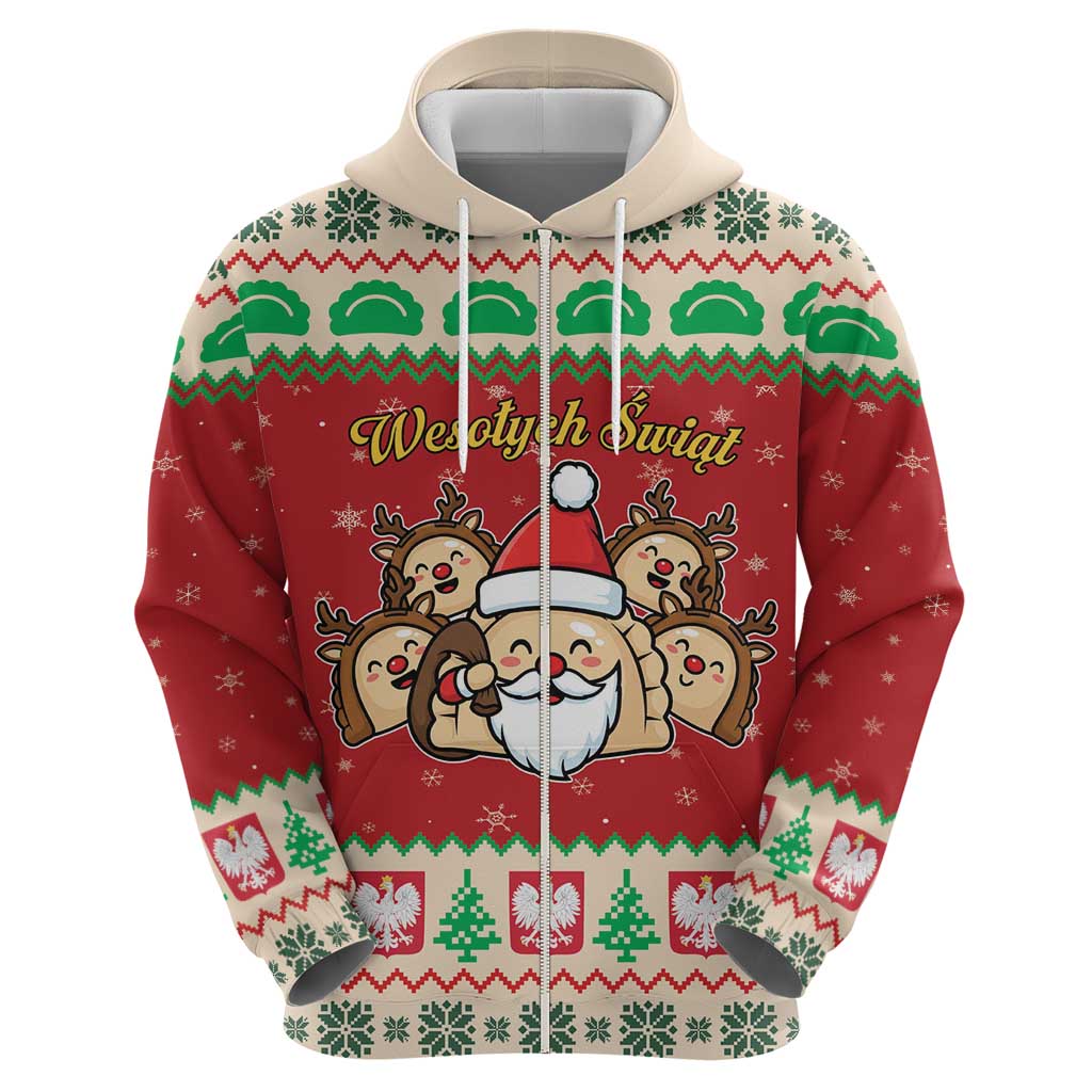 Poland Christmas Hoodie Pierogi Mascot Santa Claus Wesołych Swiat LT19