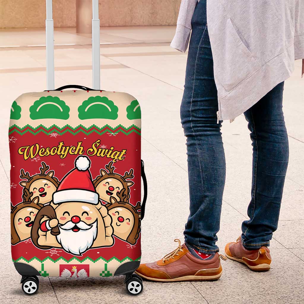 Poland Christmas Luggage Cover Pierogi Mascot Santa Claus Wesołych Swiat LT19
