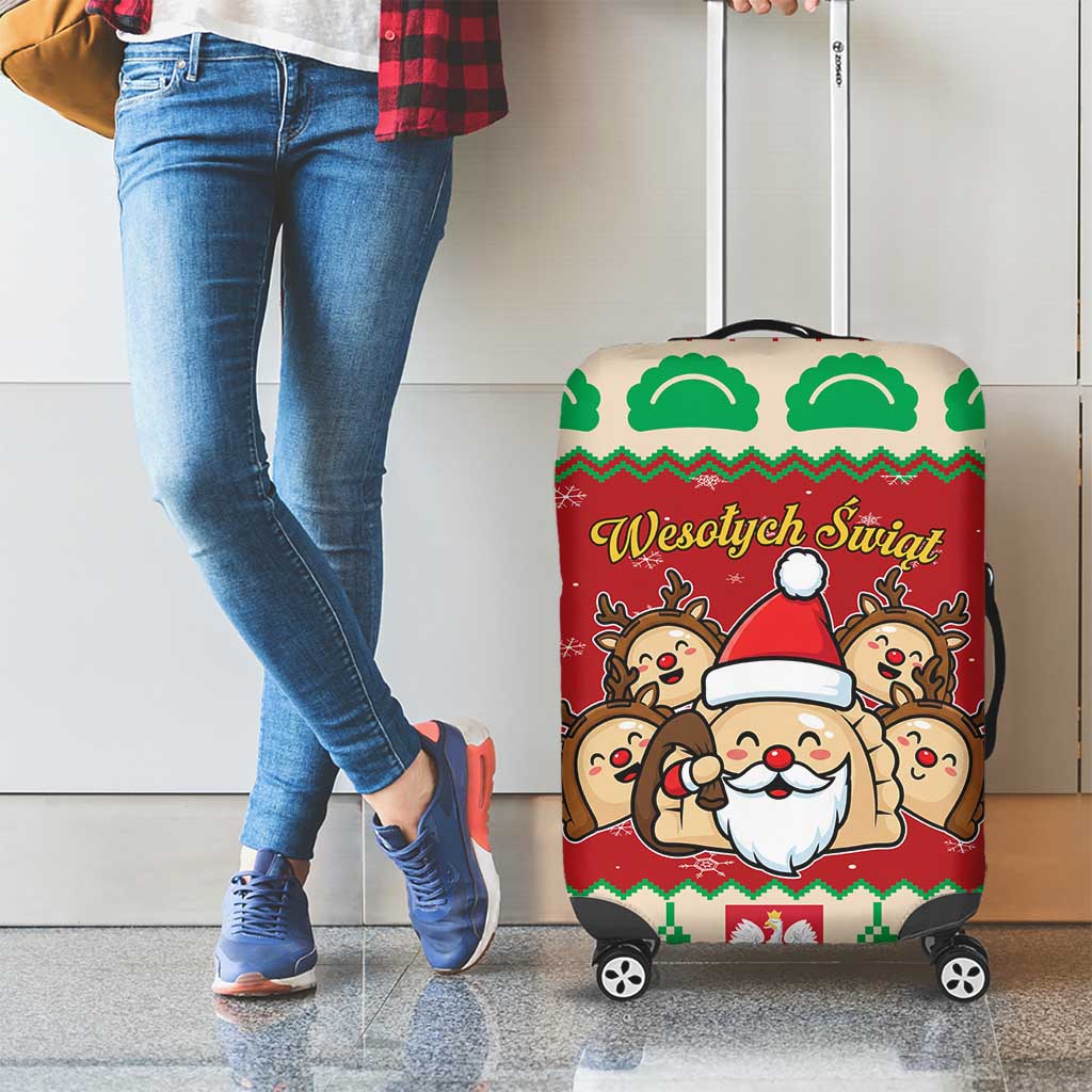 Poland Christmas Luggage Cover Pierogi Mascot Santa Claus Wesołych Swiat LT19