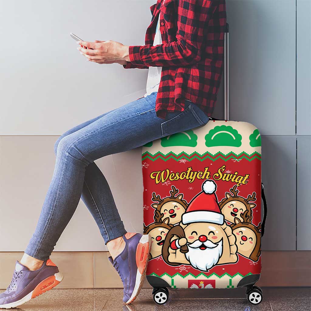Poland Christmas Luggage Cover Pierogi Mascot Santa Claus Wesołych Swiat LT19