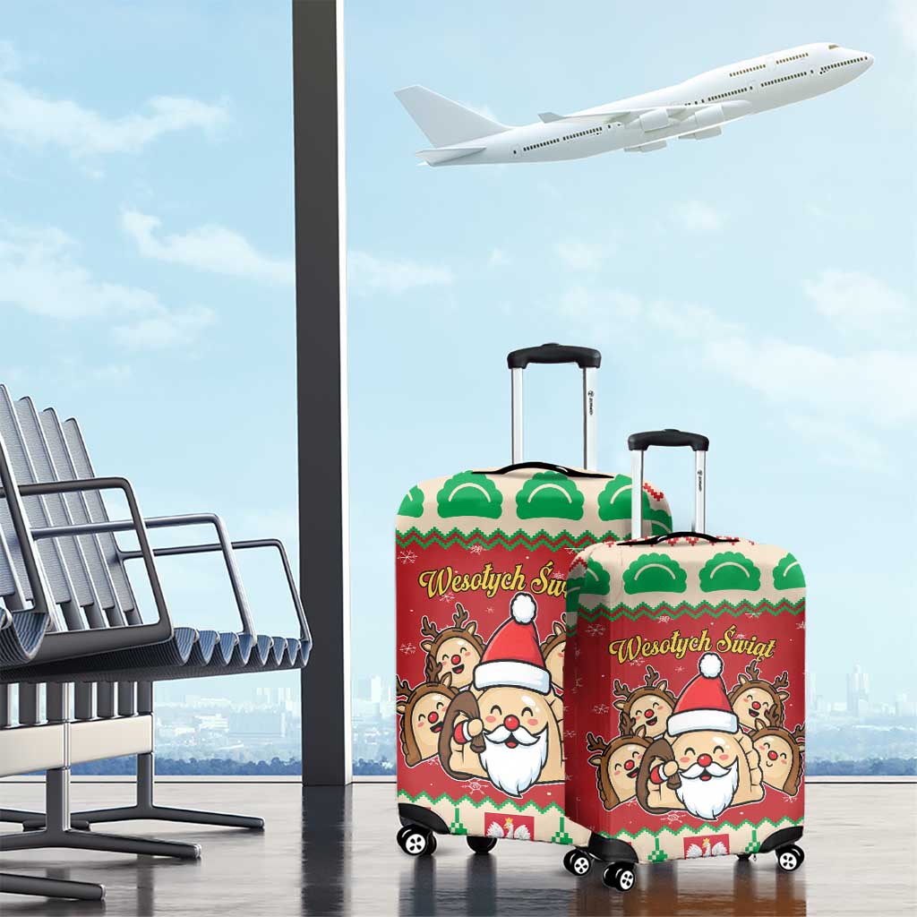 Poland Christmas Luggage Cover Pierogi Mascot Santa Claus Wesołych Swiat LT19