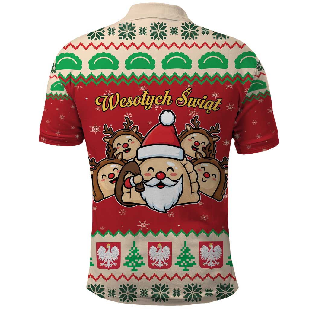 Poland Christmas Polo Shirt Pierogi Mascot Santa Claus Weso?ych Swiat LT19