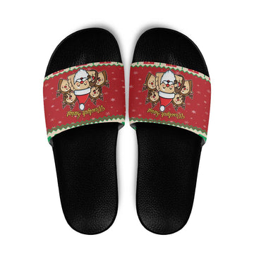 Poland Christmas Slide Sandals Pierogi Mascot Santa Claus Weso?ych Swiat LT19