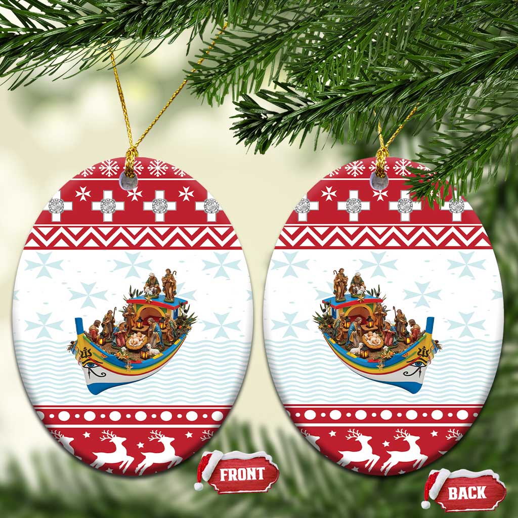 Malta Christmas Ceramic Ornament Presepju Nativity Scene on Luzzu Boat LT19