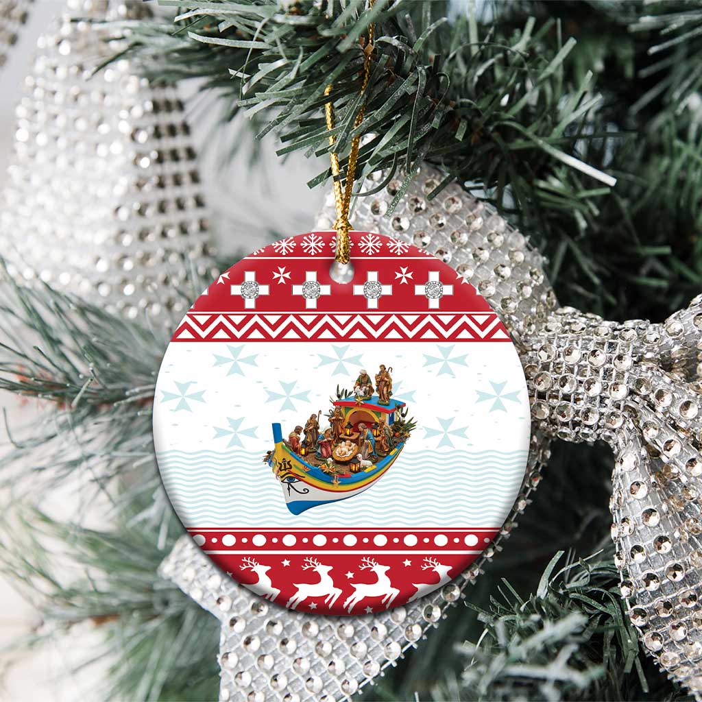 Malta Christmas Ceramic Ornament Presepju Nativity Scene on Luzzu Boat LT19