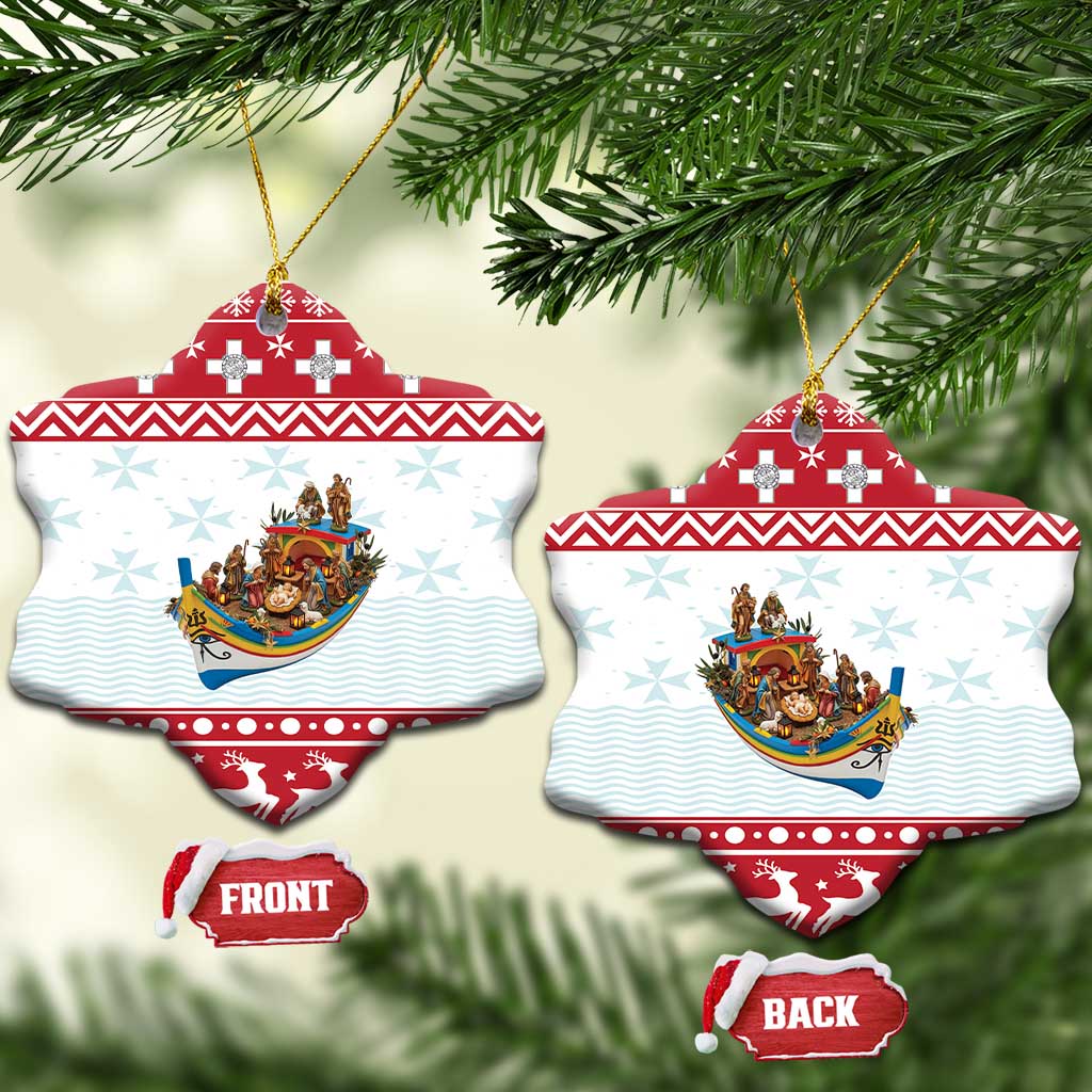 Malta Christmas Ceramic Ornament Presepju Nativity Scene on Luzzu Boat LT19