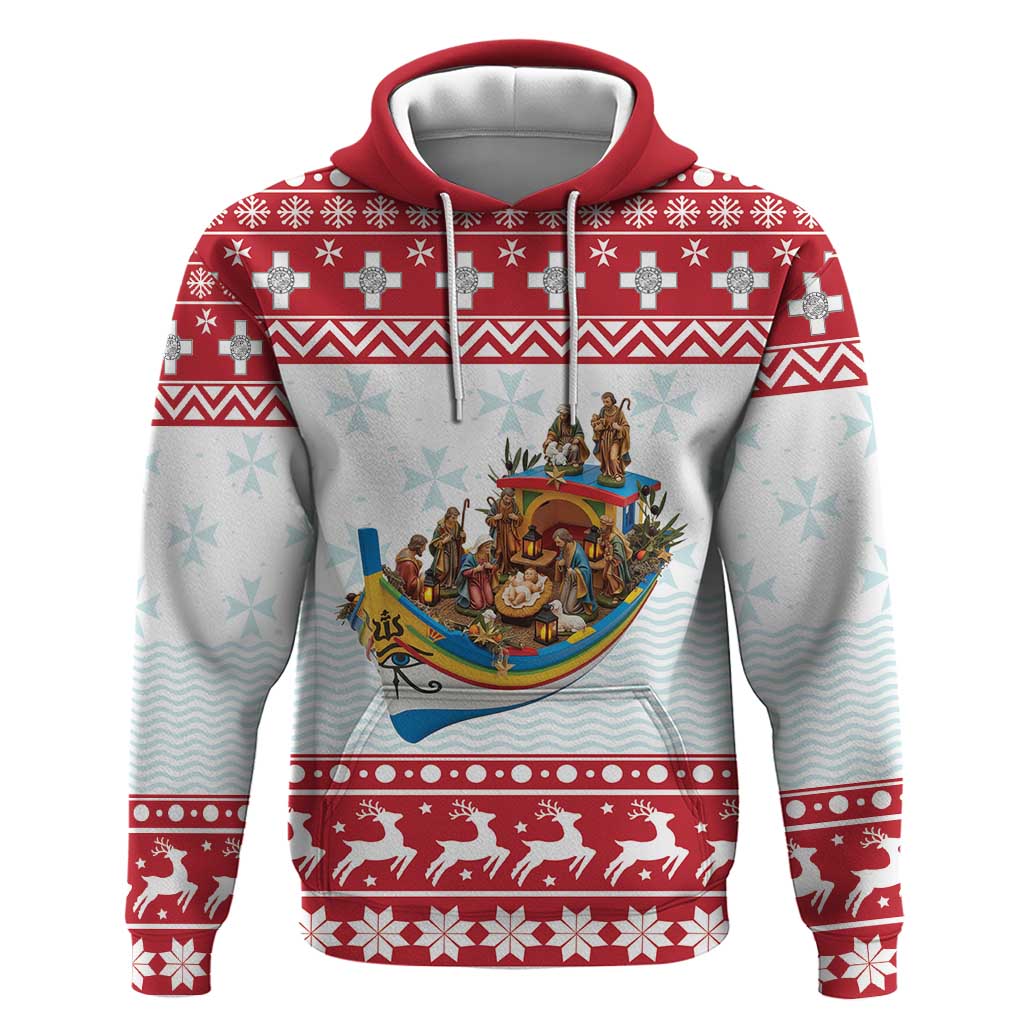 Malta Christmas Hoodie Presepju Nativity Scene on Luzzu Boat LT19